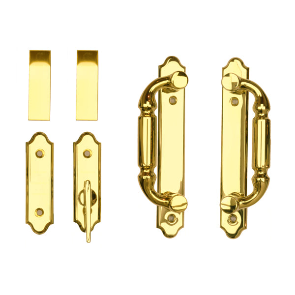 Andersen Covington 4-Panel Gliding Door Interior Hardware Set in Bright Brass (Half-Kit)