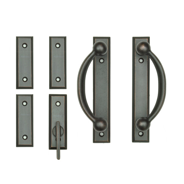 Andersen Yuma 4-Panel Gliding Door Interior Hardware Set in Distressed Bronze (Half-Kit)