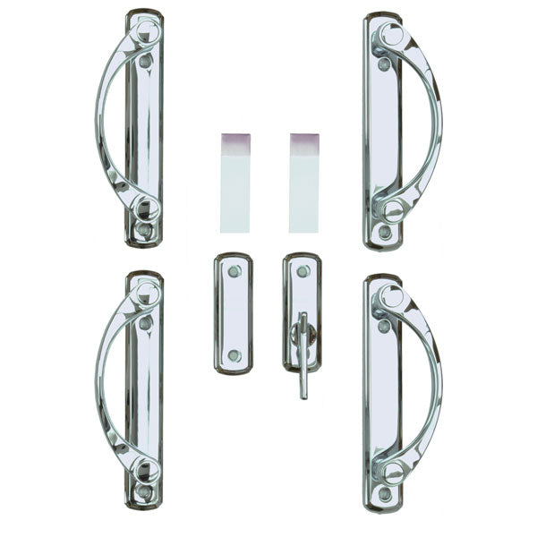 Andersen Newbury 4-Panel Gliding Door Hardware Set in Chrome