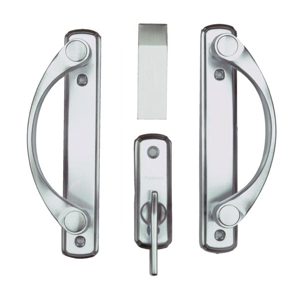 Andersen Newbury 2-Panel Gliding Door Hardware Set in Brushed Chrome