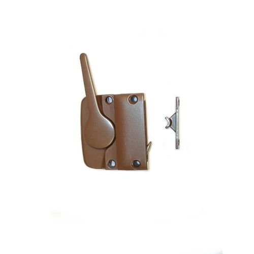 Andersen #7022-47 Sash Lock and  Keeper (Left Hand) in Bronze Color (1945 to 1974) | windowpartshop.com.