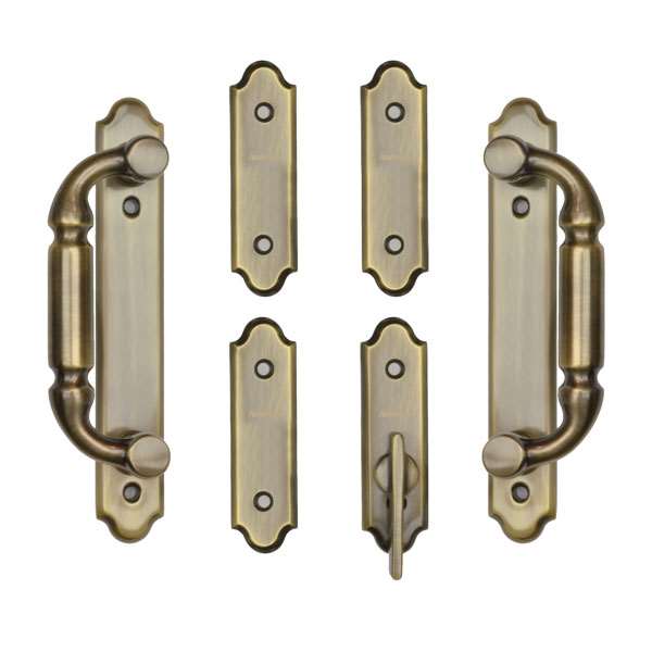 Andersen Covington 4-Panel Gliding Door Interior Hardware Set in Antique Brass(Half-Kit) | windowpartshop.com.