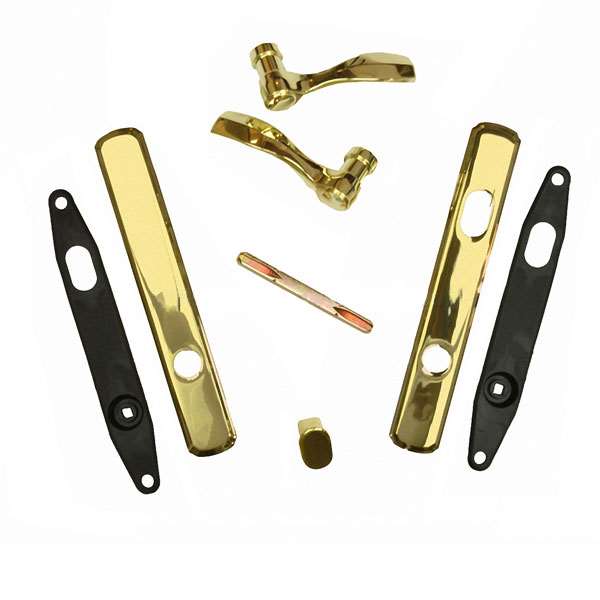 Andersen Newbury Style (Double Active) Exterior Hardware Set in Bright Brass - Half Kit | windowpartshop.com.