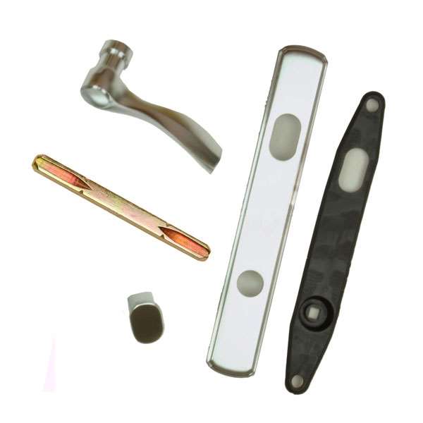 Andersen Newbury Style (Single Active) Exterior Hardware Set in Brushed Chrome - Left Hand - Half Kit | windowpartshop.com.