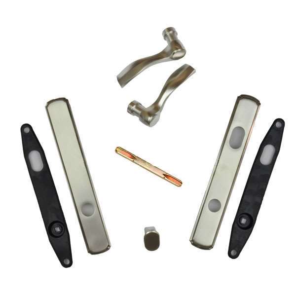 Andersen Newbury Style (Double Active) Exterior Hardware Set in Satin Nickel - Half Kit | windowpartshop.com.