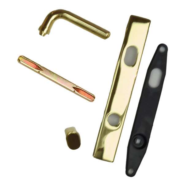 Andersen Anvers Style (Single Active) Exterior Hardware Set in Bright Brass - Left Hand - Half Kit | windowpartshop.com.