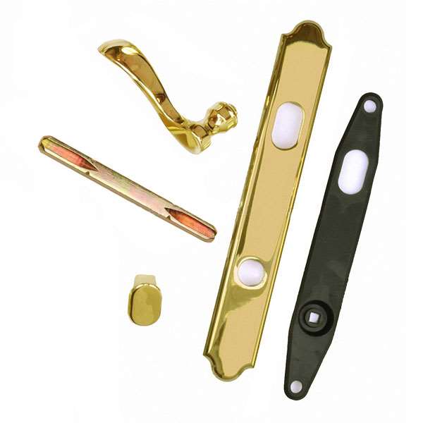 Andersen Covington Style (Single Active) Exterior Hardware Set in Bright Brass - Left Hand - Half Kit | windowpartshop.com.