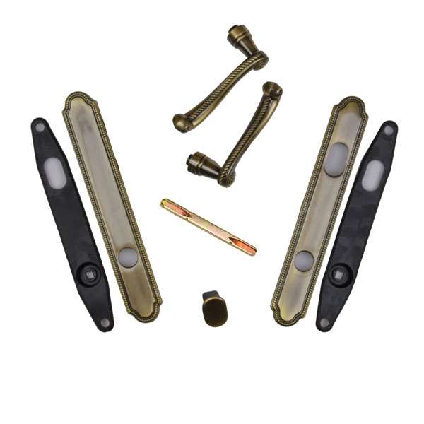 Andersen Whitmore Style (Double Active) Exterior Hardware Set in Antique Brass - Half Kit | windowpartshop.com.