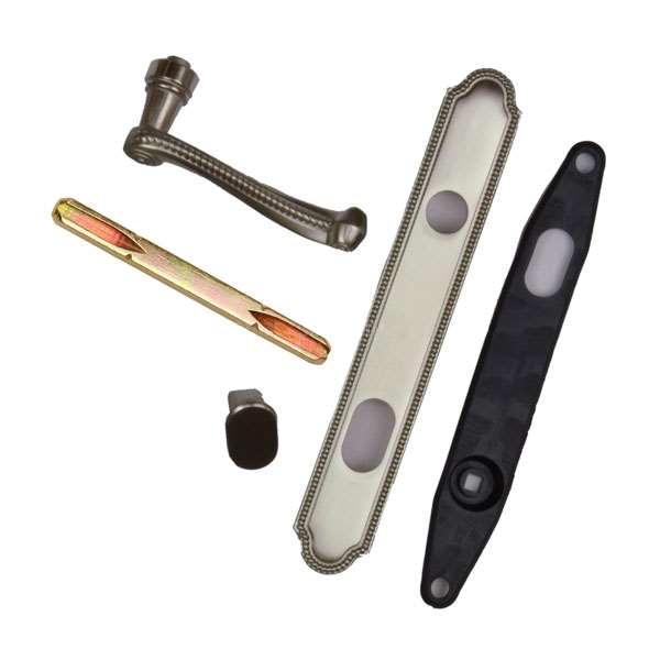 Andersen Whitmore Style (Single Active) Exterior Hardware Set in Satin Nickel - Left Hand - Half Kit | windowpartshop.com.