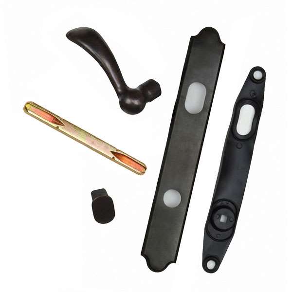 Andersen Encino Style (Single Active) Exterior Hardware Set in Distressed Bronze - Left Hand - Half Kit | windowpartshop.com.