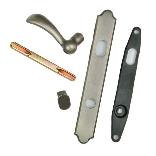 Andersen Encino Style (Single Active) Exterior Hardware Set in Distressed Nickel - Right Hand - Half Kit | windowpartshop.com.