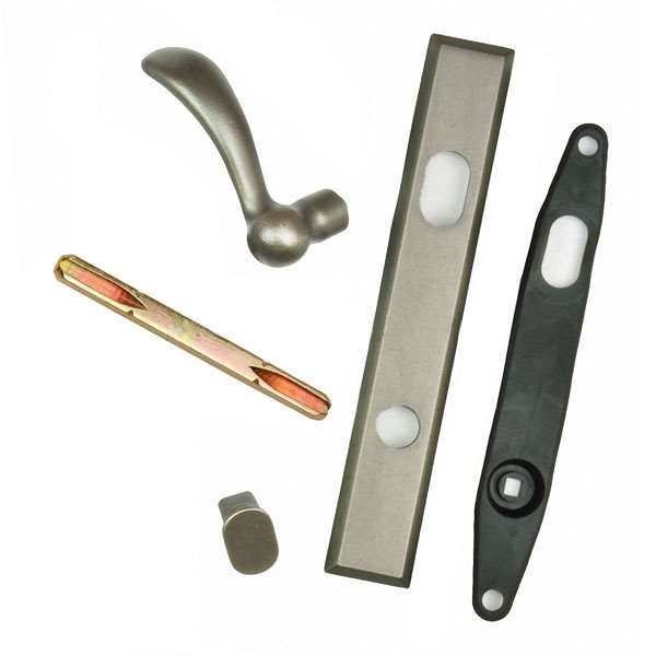 Andersen Yuma Style (Single Active) Exterior Hardware Set in Distressed Nickel - Left Hand - Half Kit | windowpartshop.com.