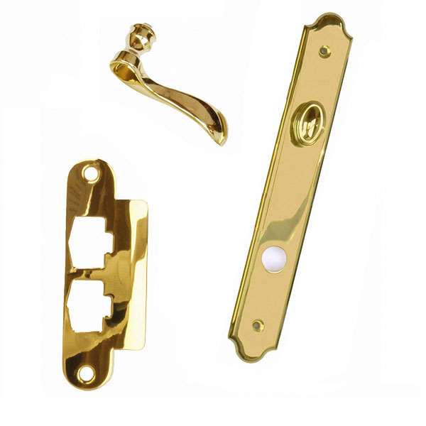 Andersen Covington Style (Single Active) Interior Hardware Set in Bright Brass - Left Hand - Half Kit | windowpartshop.com.