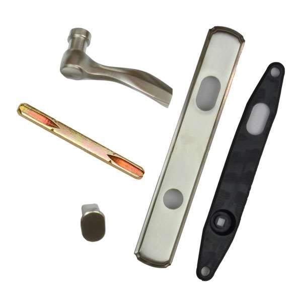 Andersen Newbury Style (Single Active) Exterior Hardware Set in Satin Nickel - Right Hand - Half Kit | windowpartshop.com.