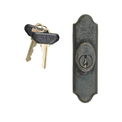 Andersen Encino Style - Exterior Keyed Lock with Keys (Right Hand) in Distressed Bronze | windowpartshop.com.