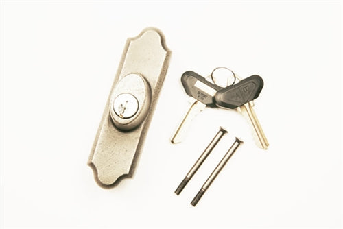 Andersen Encino Style - Exterior Keyed Lock with Keys (Right Hand) in Distressed Nickel | windowpartshop.com.