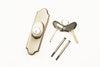 Andersen Encino Style - Exterior Keyed Lock with Keys (Right Hand) in Distressed Nickel | windowpartshop.com.