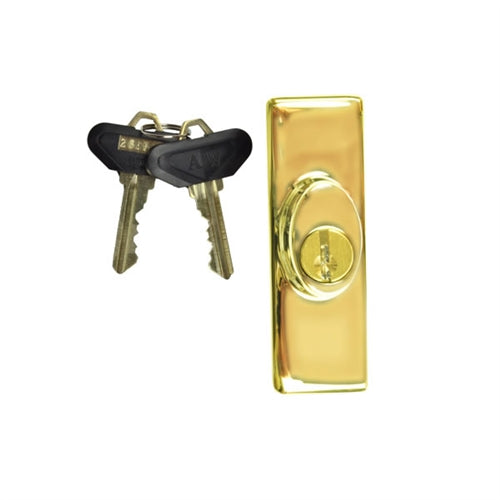 Andersen Anvers Style - Exterior Keyed Lock with Keys (Right Hand) in Bright Brass | windowpartshop.com.