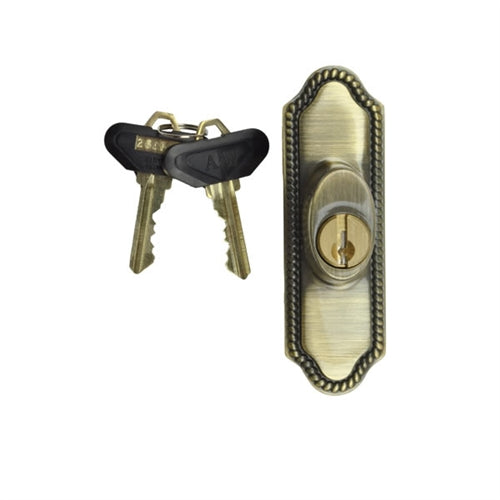 Andersen Whitmore Style - Exterior Keyed Lock with Keys (Right Hand) in Antique Brass | windowpartshop.com.