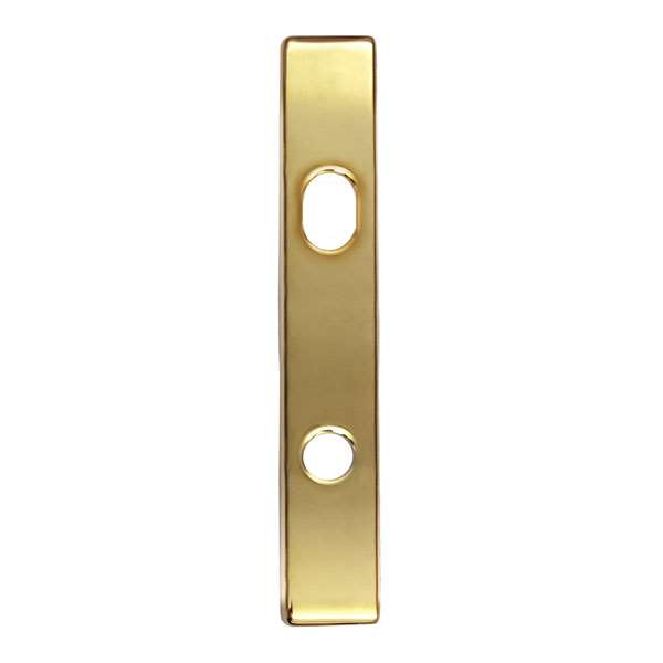 Andersen Anvers Style (Active-Panel) Exterior Escutcheon Plate in Bright Brass finish | windowpartshop.com.