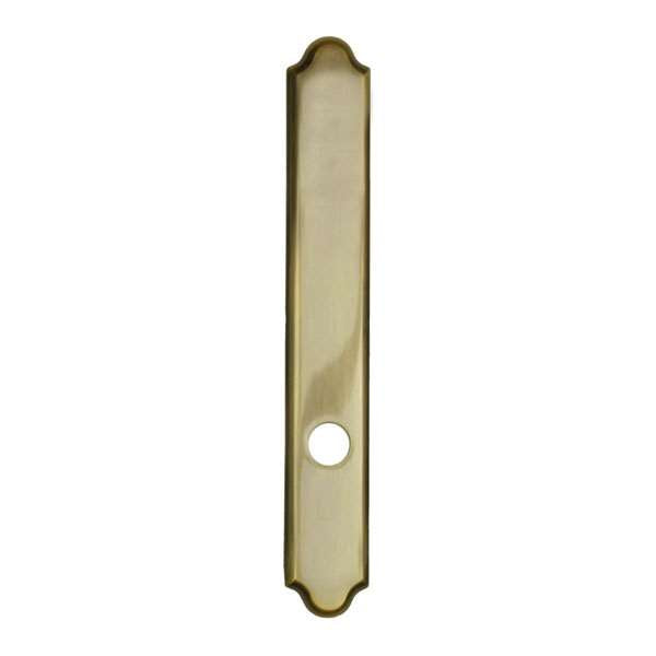 Andersen Covington Style (Passive-Panel) Exterior Escutcheon Plate in Antique Brass finish | windowpartshop.com.