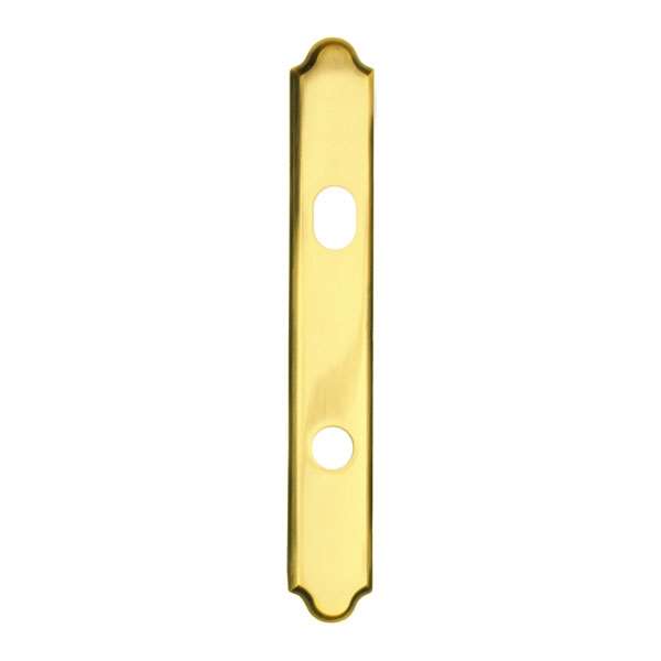 Andersen Covington Style (Active-Panel) Exterior Escutcheon Plate in Bright Brass finish | windowpartshop.com.