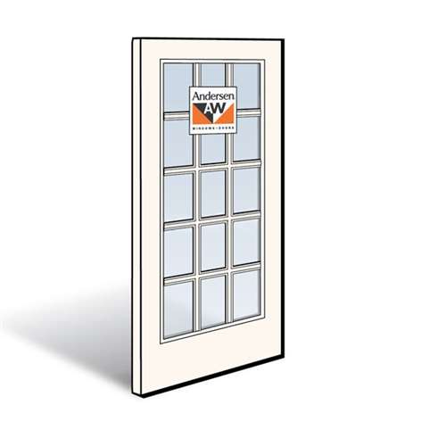 Andersen Active Right Hand Panel White Exterior with Pine Interior High-Performance Low-E4 Finelight Tempered Glass Size 2968 | windowpartshop.com.