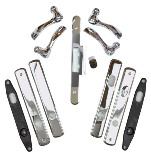 Andersen Newbury Style (Double Active) Hinged Door Hardware Set in Polished Chrome | windowpartshop.com.