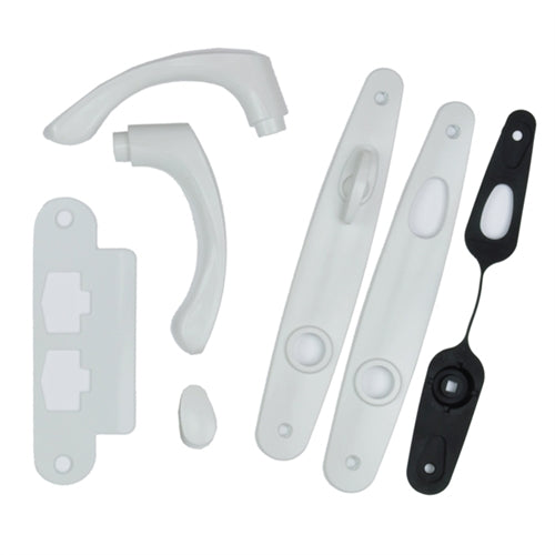 Andersen Tribeca Style (Single Active) Hinged Door Hardware Set in White | windowpartshop.com.