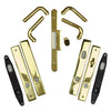 Andersen Anvers Style (Double Active) Hinged Door Hardware Set in Bright Brass | windowpartshop.com.