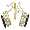 Andersen Whitmore Style (Double Active) Hinged Door Hardware Set in Bright Brass | windowpartshop.com.