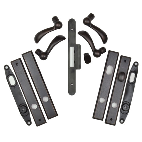 Andersen Yuma Style (Double Active) Hinged Door Hardware Set in Distressed Bronze | windowpartshop.com.