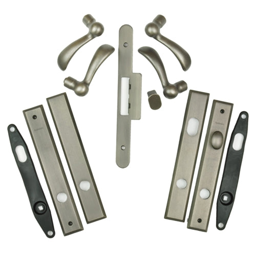 Andersen Yuma Style (Double Active) Hinged Door Hardware Set in Distressed Nickel | windowpartshop.com.