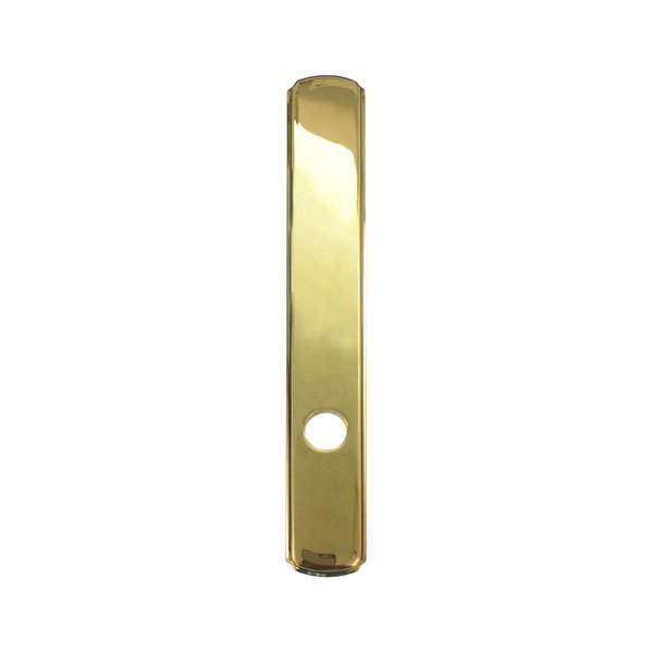 Andersen Newbury Style (Passive-Panel) Exterior Escutcheon Plate in Bright Brass finish | windowpartshop.com.