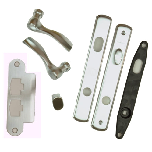 Andersen Newbury Style (Single Active) Hinged Door Hardware Set in Brushed Chrome | windowpartshop.com.