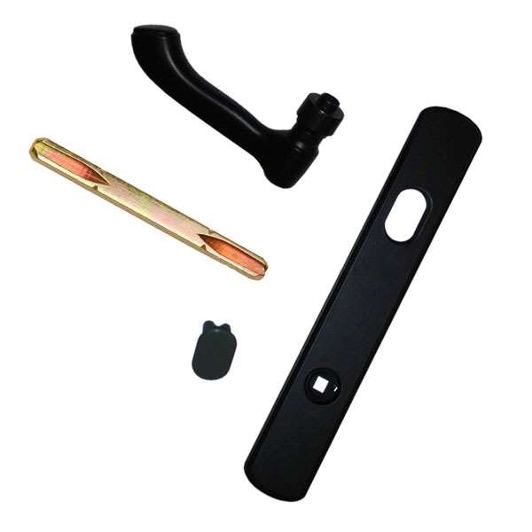 Andersen Albany Style (Single Active) Exterior Hardware Set in Black - Left Hand - Half Kit | windowpartshop.com.