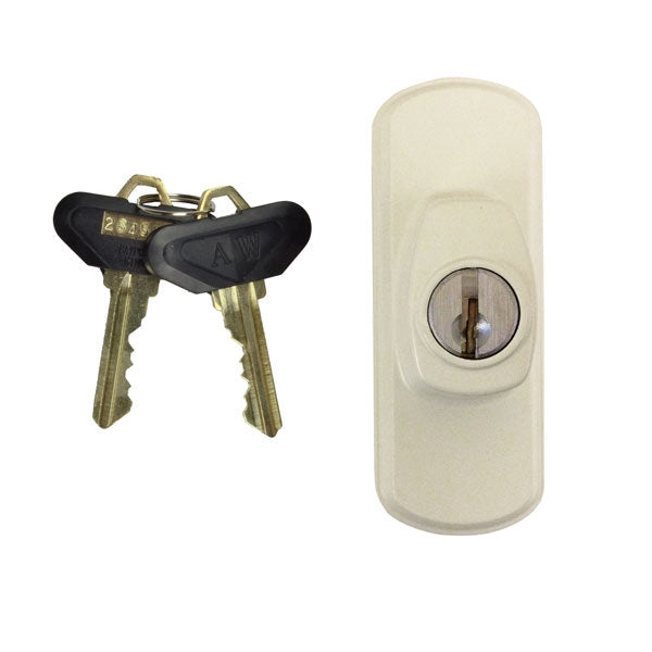 Andersen Albany Style - Exterior Keyed Lock with Keys (Right Hand) in White | windowpartshop.com.