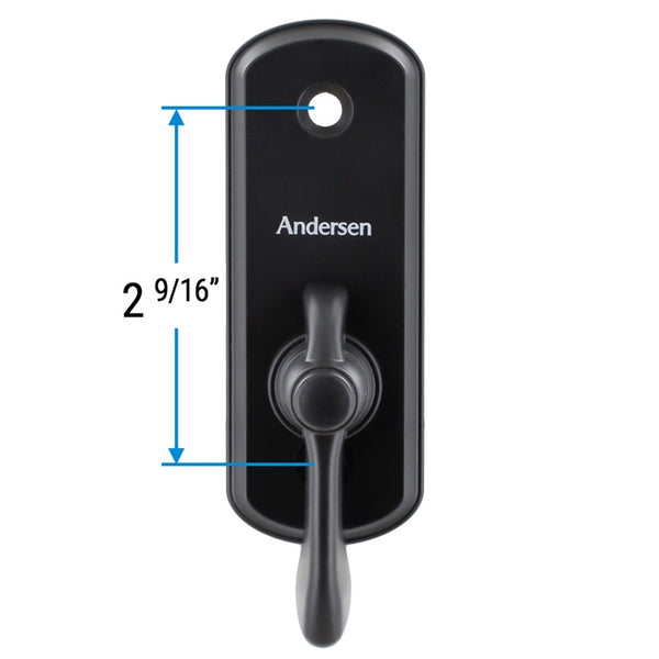 Andersen Albany Style Gliding Door Thumb Latch in Black Color | windowpartshop.com.