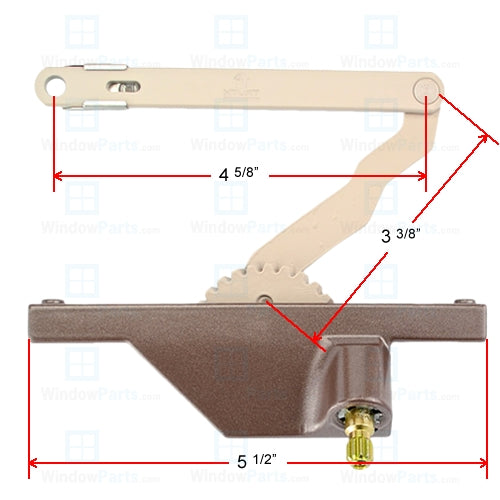 Truth Hardware "Rear Mount" Dyad Split Arm Operator (Right Hand) | windowpartshop.com.